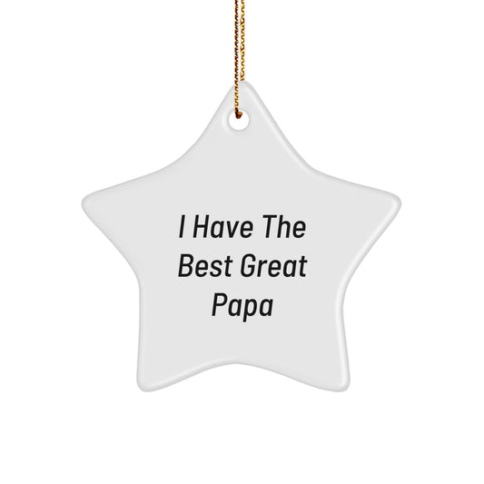 Funny Papa Gifts from Family, Christmas Unique Star Ornament with 'I Have The Best Great Papa' Quote, Ideal Gift for Papa Men - Image 1