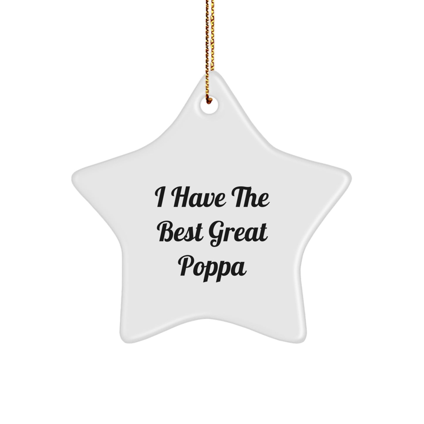Funny Poppa Gifts from Family for Great Poppa Star Ornament, Christmas Unique - Image 1