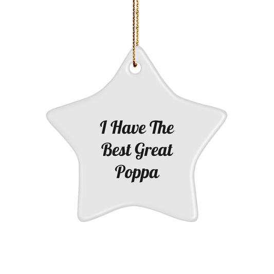 Funny Poppa Gifts from Family for Great Poppa Star Ornament, Christmas Unique - Image 1