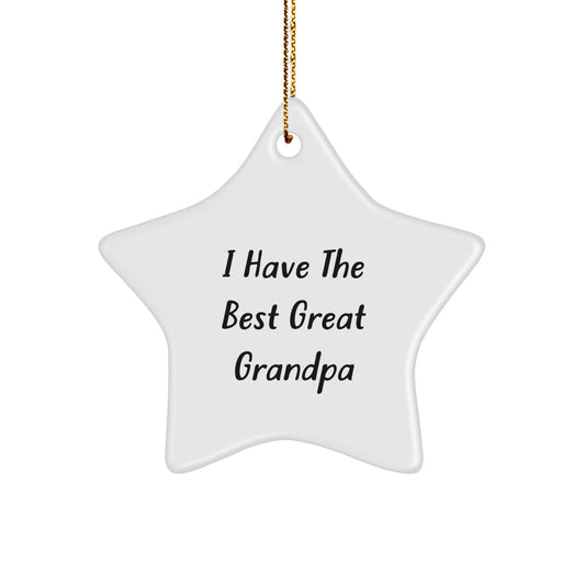 Funny Grandpa Gifts from Men, Star Ornament for Great Grandpa, Christmas Unique Decorations - Image 1