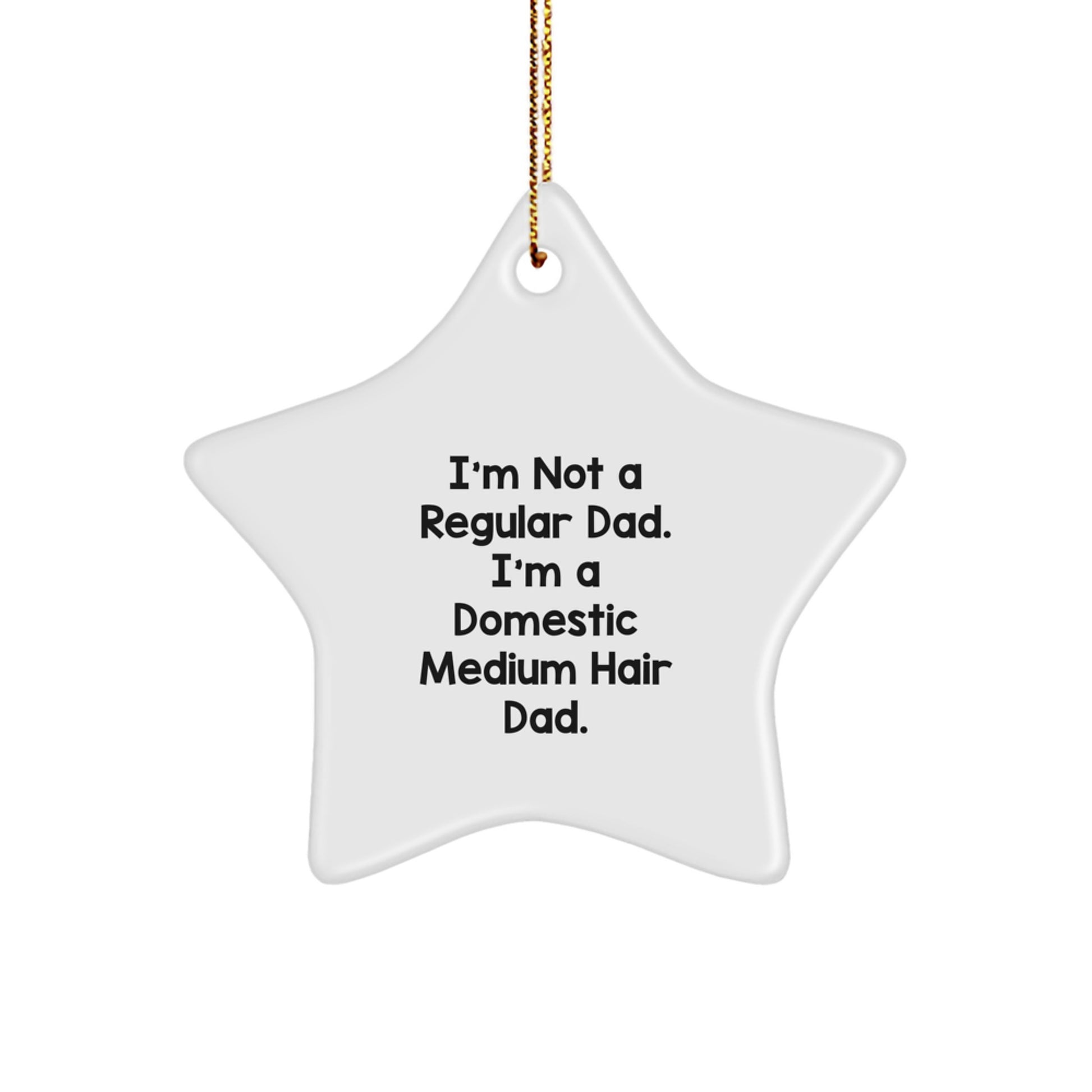 Sassy Domestic Medium Hair Cat Christmas Ornament for Friends Gift Star - Image 1