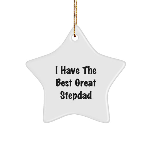 Gifts from Family for Great Stepdads, Funny Stepdad Star Ornament, Christmas Unique Gifts - Image 1