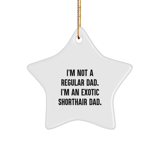 Exotic Shorthair Cat Lover Star Ornament Gifts from Dad to Exotic Shorthair Cat, Funny Christmas Unique Gifts for Exotic Shorthair Cat Enthusiasts - Image 1