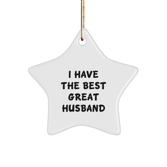 Funny Husband Star Ornament Gifts from Men to Great Husband for Christmas Unique Decorations - Image 1