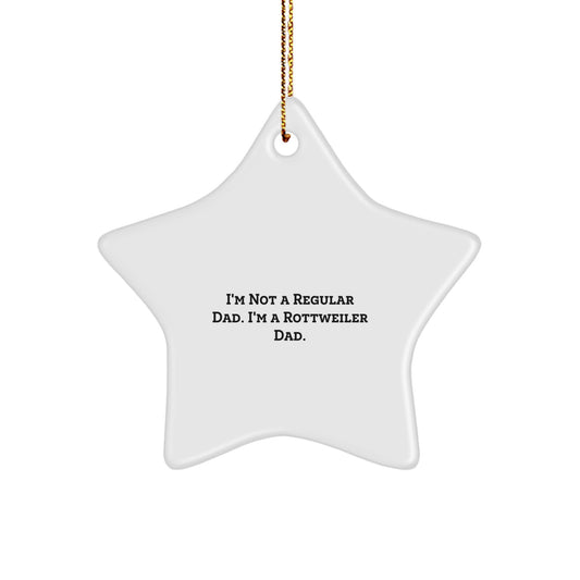 Funny Rottweiler Dad Gifts from Men to Rottweiler Dog Lovers - Christmas Unique Star Ornament - Image 1