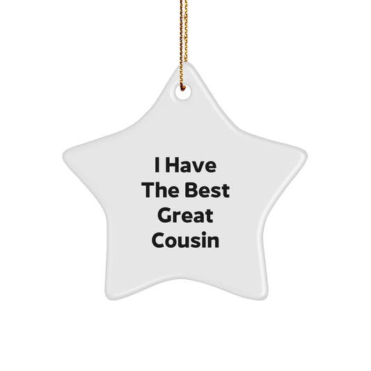 Funny Cousin Gifts from Men to Cousin for Christmas Unique Star Ornament - Image 1