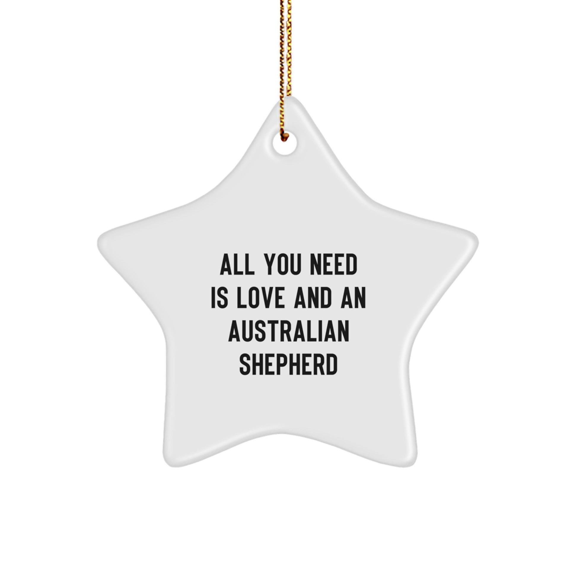 Gifts from Family for Australian Shepherd Dog Lover - All You Need Is Love And An Australian Shepherd Star Ornament for Christmas - Image 1