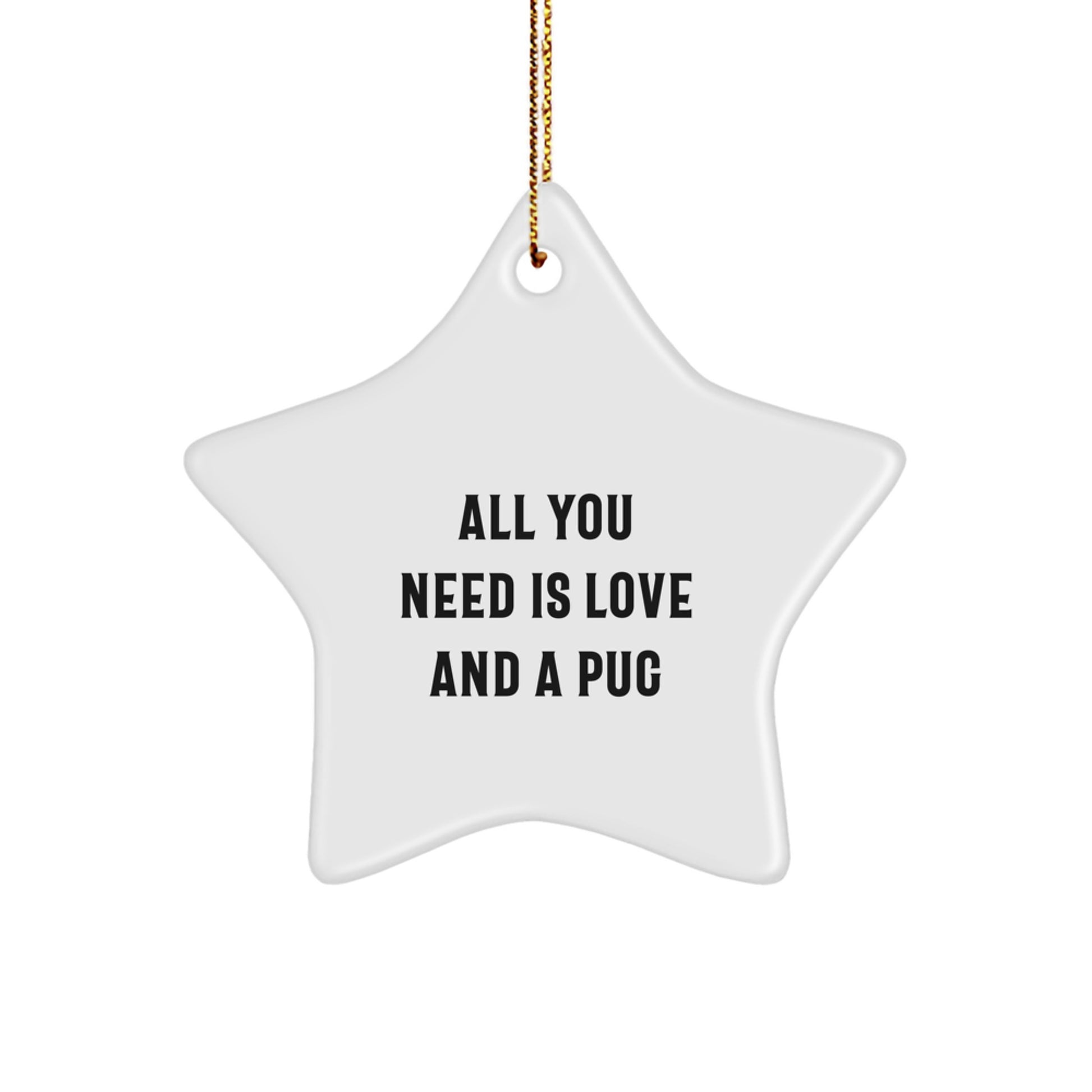 Pug Dog Star Ornament Gifts for Men from Loved Ones with Funny Quote - Christmas Unique Gifts for Family - Image 1