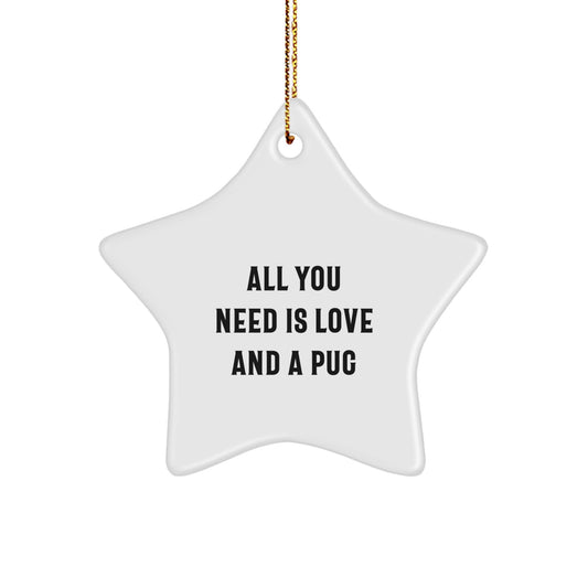 Pug Dog Star Ornament Gifts for Men from Loved Ones with Funny Quote - Christmas Unique Gifts for Family - Image 1