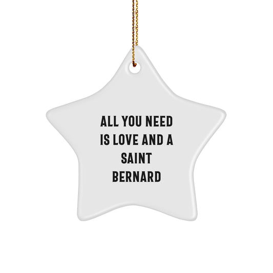 Saint Bernard Dog Lover Gifts from Men - Funny Star Ornament for Christmas Unique Presents for Saint Bernard Dog Owners - Image 1