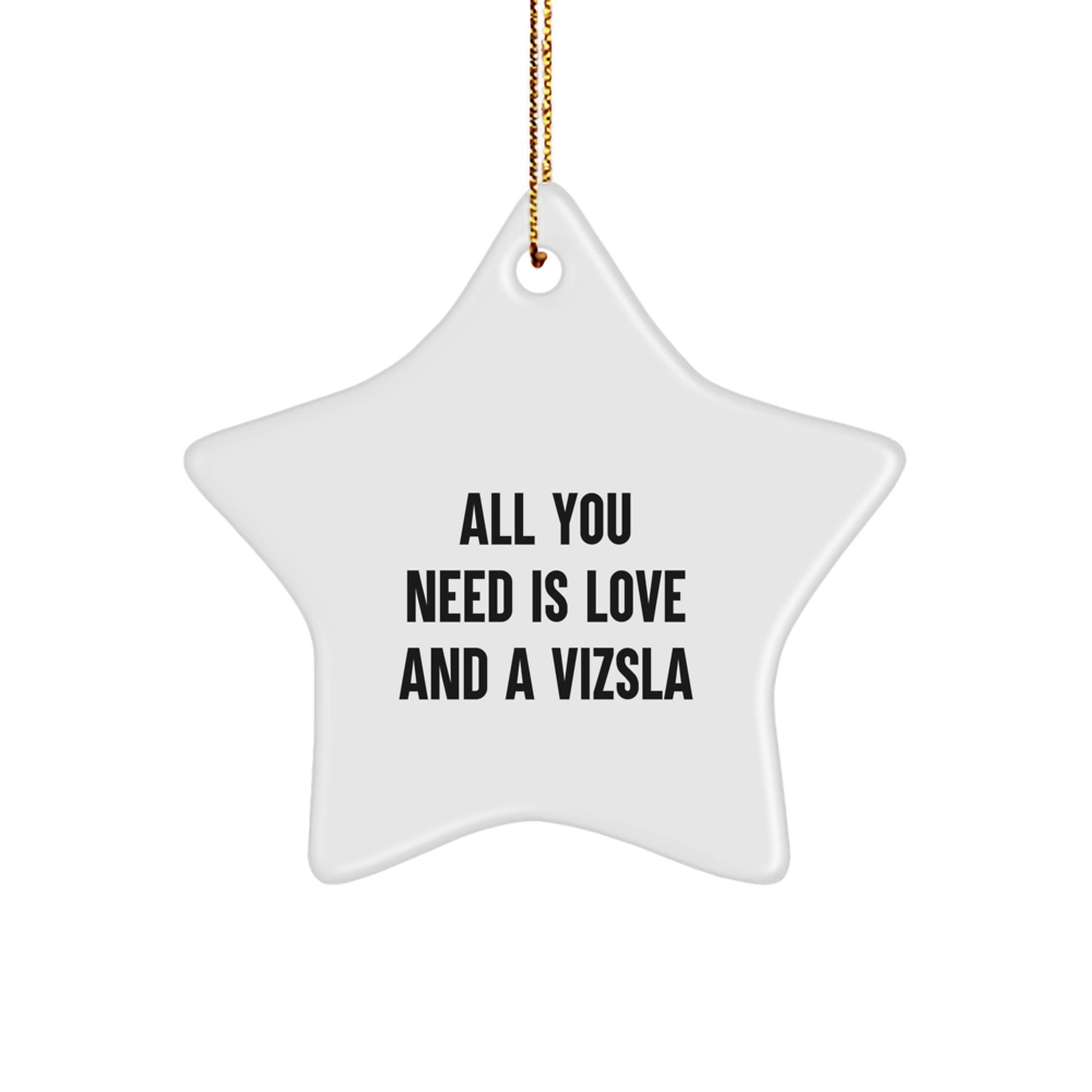 Funny Vizsla Dog Lover Gifts from Friends for Christmas Unique Star Ornaments All You Need Is Love And A Vizsla - Image 1