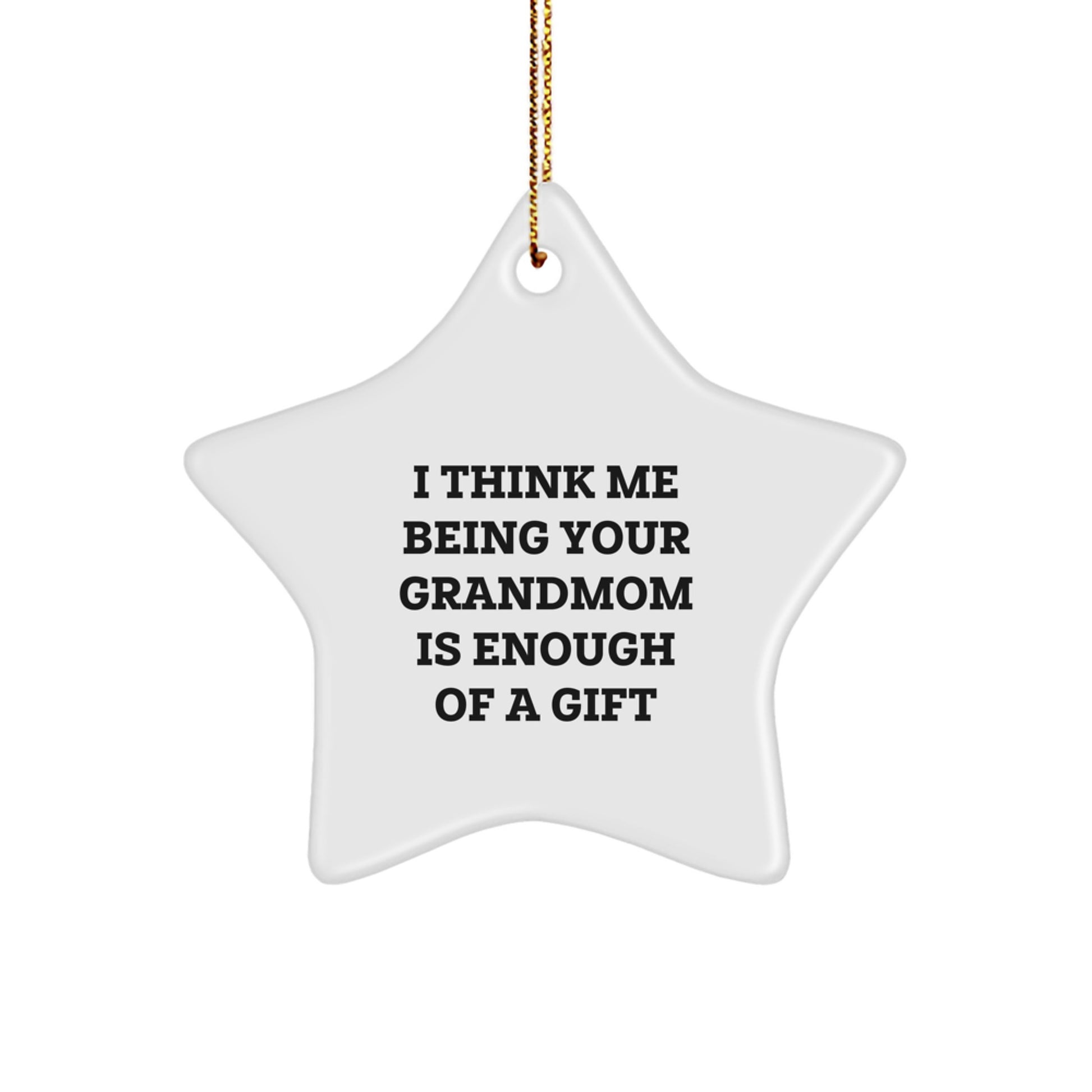 Funny Grandmom Gifts from Grandkids for Christmas Star Ornament, Handmade Star Shaped Decoration - Image 1