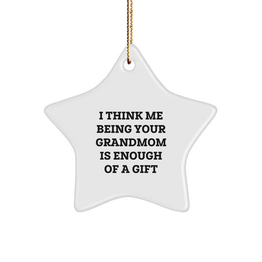 Funny Grandmom Gifts from Grandkids for Christmas Star Ornament, Handmade Star Shaped Decoration - Image 1