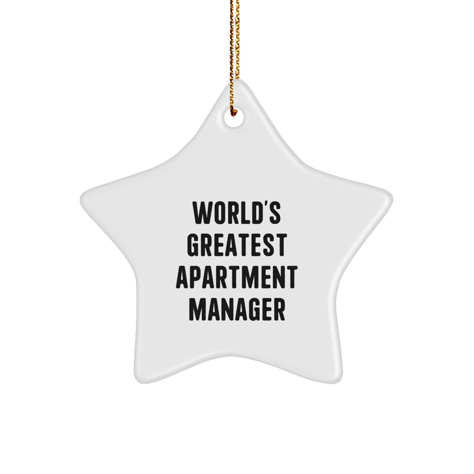 World's Greatest Apartment Manager Funny Christmas Star Ornament Gifts from Friends for Men Women and Family Decoration - Image 1