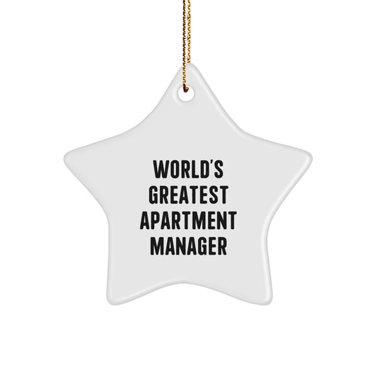 World's Greatest Apartment Manager Funny Christmas Star Ornament Gifts from Friends for Men Women and Family Decoration - Image 1