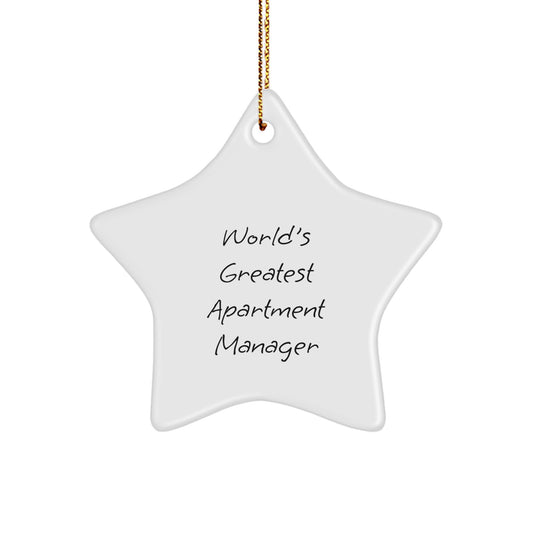 World's Greatest Apartment Manager Funny Star Ornament Gifts from Family, Friends, Coworkers for Apartment Manager Home Decor - Image 1