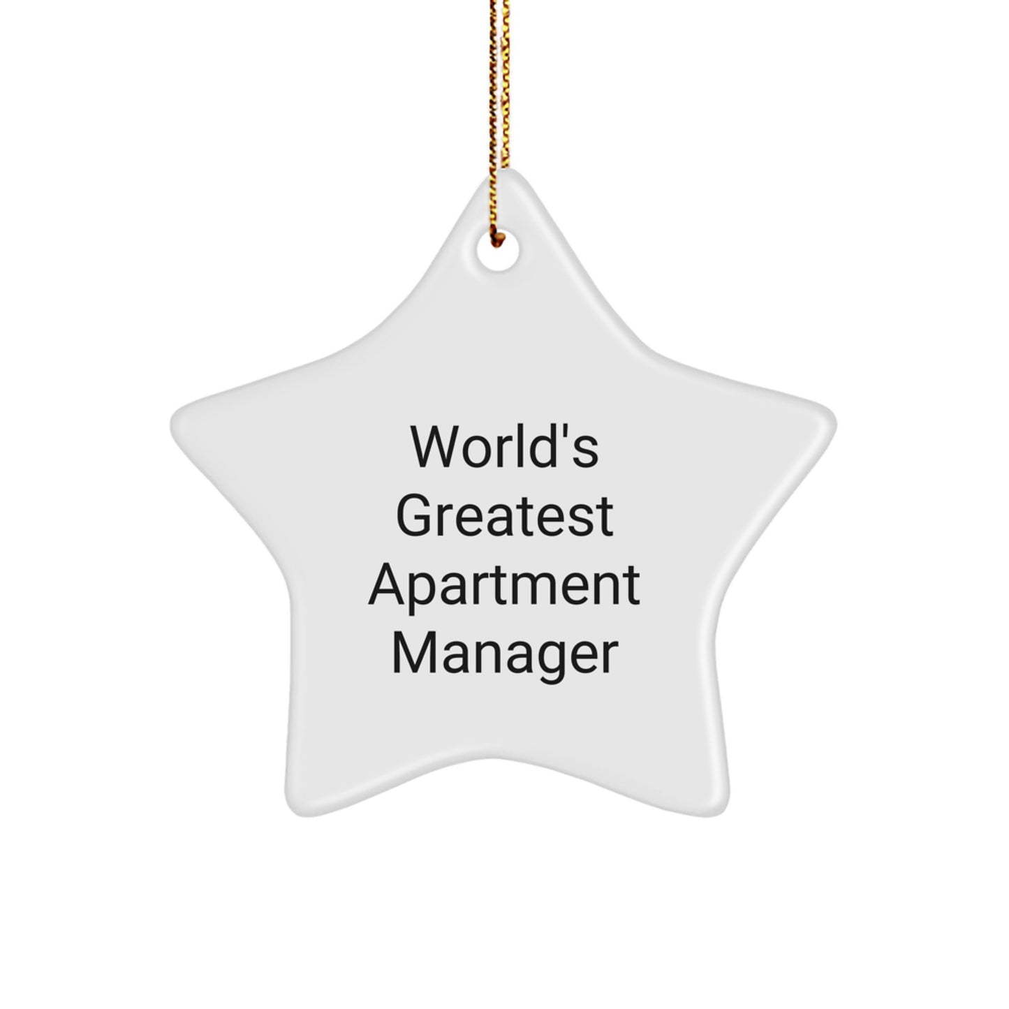 Funny Apartment Manager Gifts for Men, World's Greatest Star Ornament, Christmas Unique Gifts from Friends - Image 1
