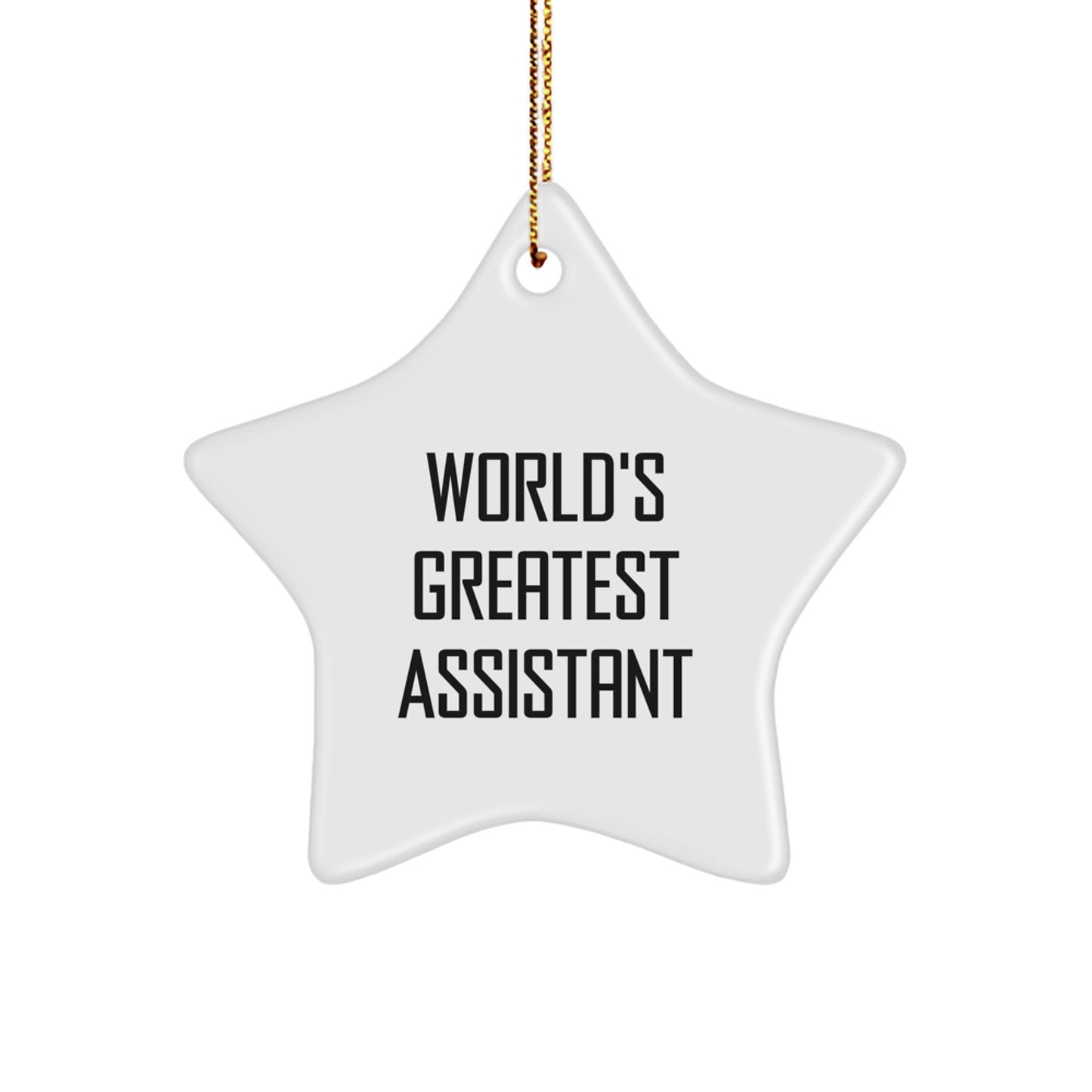 Funny World's Greatest Assistant Star Ornament Gifts for Men from Friends at Christmas - Image 1