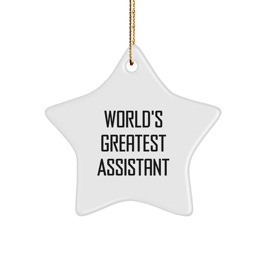 Funny World's Greatest Assistant Star Ornament Gifts for Men from Friends at Christmas - Image 1