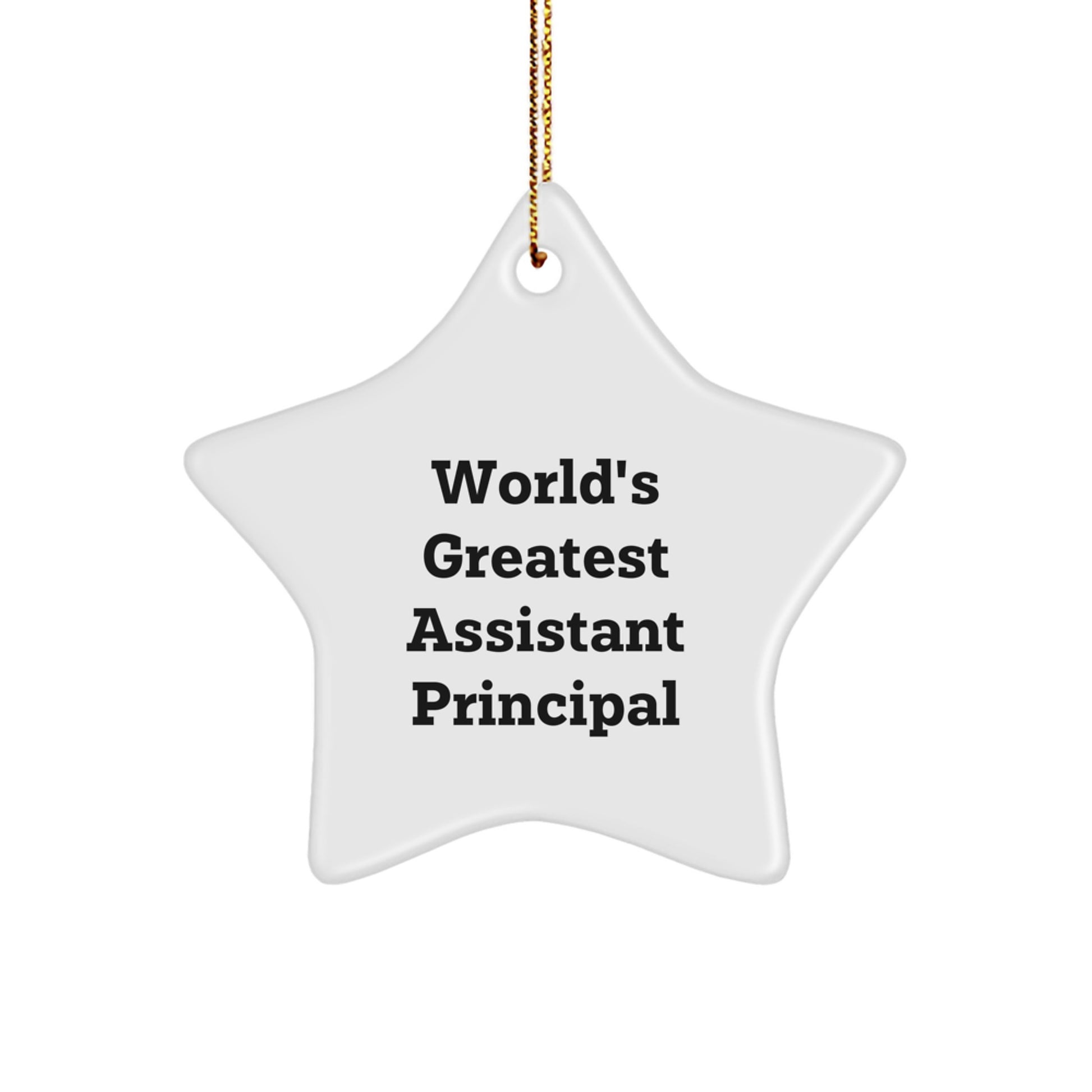 Funny Gifts from Men for Assistant Principals, World's Greatest Star Ornament, Christmas Unique Gifts - Image 1