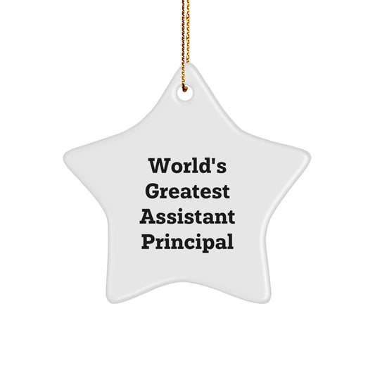 Funny Gifts from Men for Assistant Principals, World's Greatest Star Ornament, Christmas Unique Gifts - Image 1