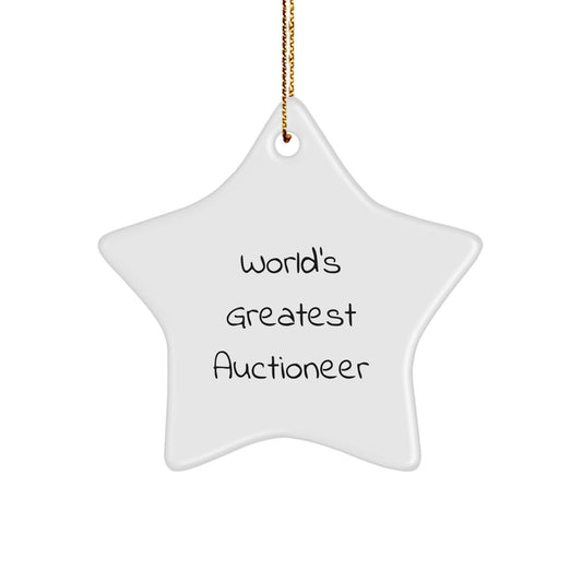 Funny Quote Star Ornament Gifts from Friends and Family for Auctioneer Christmas Unique Gifts, Men, Women, Coworkers, Family, Christmas, Star Ornament, World's Greatest Auctioneer Gifts - Image 1
