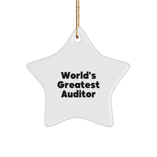 Funny World's Greatest Auditor Gifts for Men, Auditor Star Ornament, Christmas Unique Gifts from Friends or Family, Star Shaped Auditor Decor - Image 1