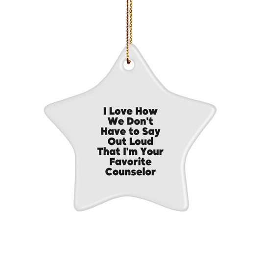 Funny Counselor Gifts from Friends - Star Ornament, I Love 'em, White, Christmas Unique - Image 1