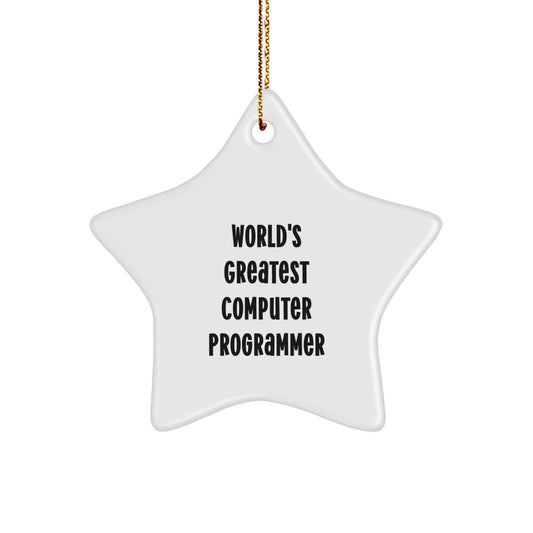 Funny Computer Programmer Star Ornament Gifts from Friends to Men Women Coworkers Family - World's Greatest Computer Programmer Christmas Unique - Image 1