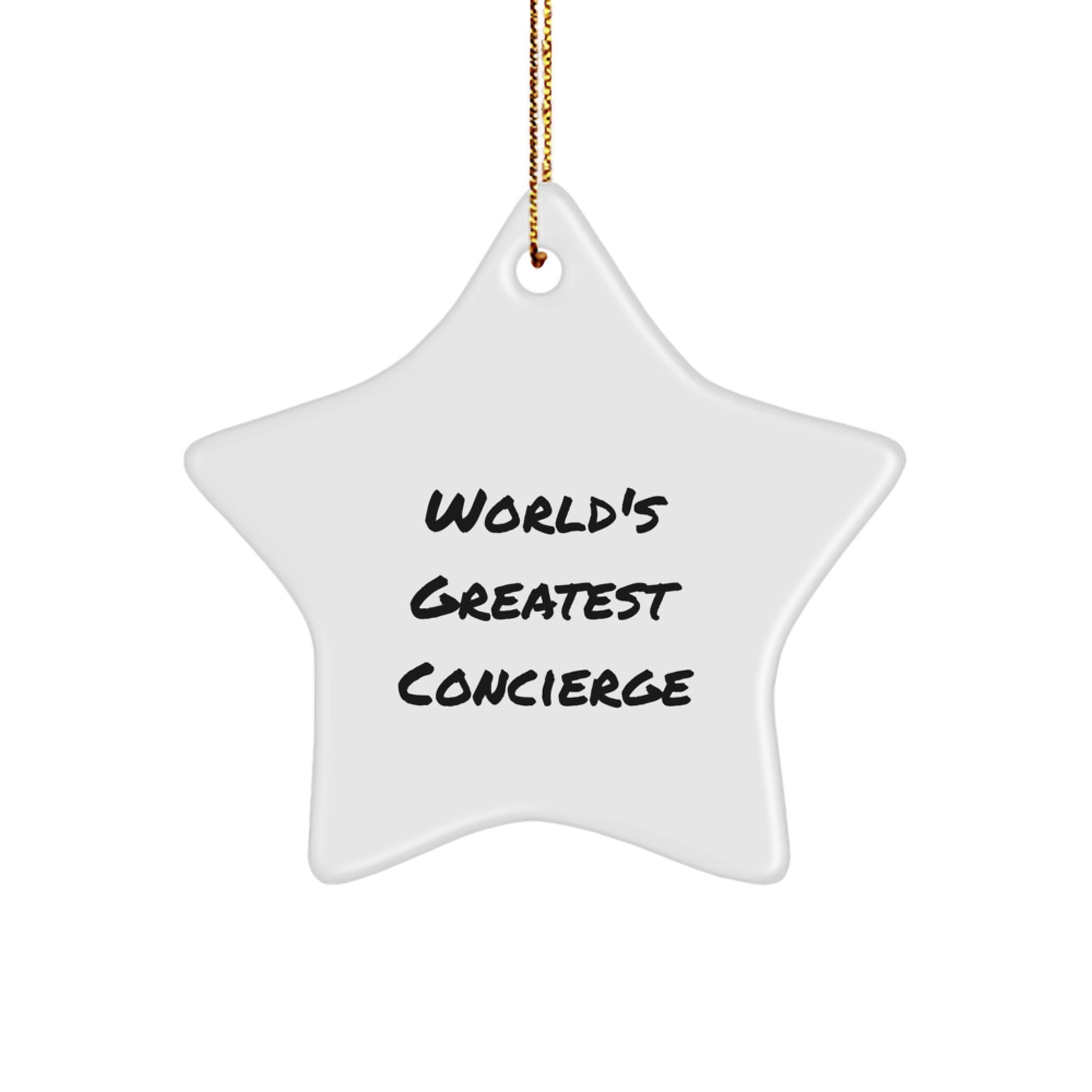 Funny Concierge Gifts from Men, Star Ornament for the World's Greatest Concierge, Christmas Unique Gifts - Image 1