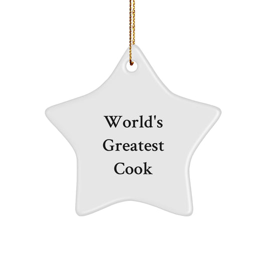 Funny 'World's Greatest Cook' Star Ornament, Cook Gifts for Men, Unique Christmas Unique Gifts from Family - Image 1