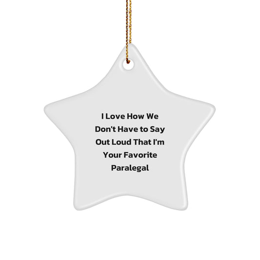 Funny Paralegal Christmas Unique Gifts from Family Friends, Star Ornament for Paralegal Men Women Coworkers - Image 1