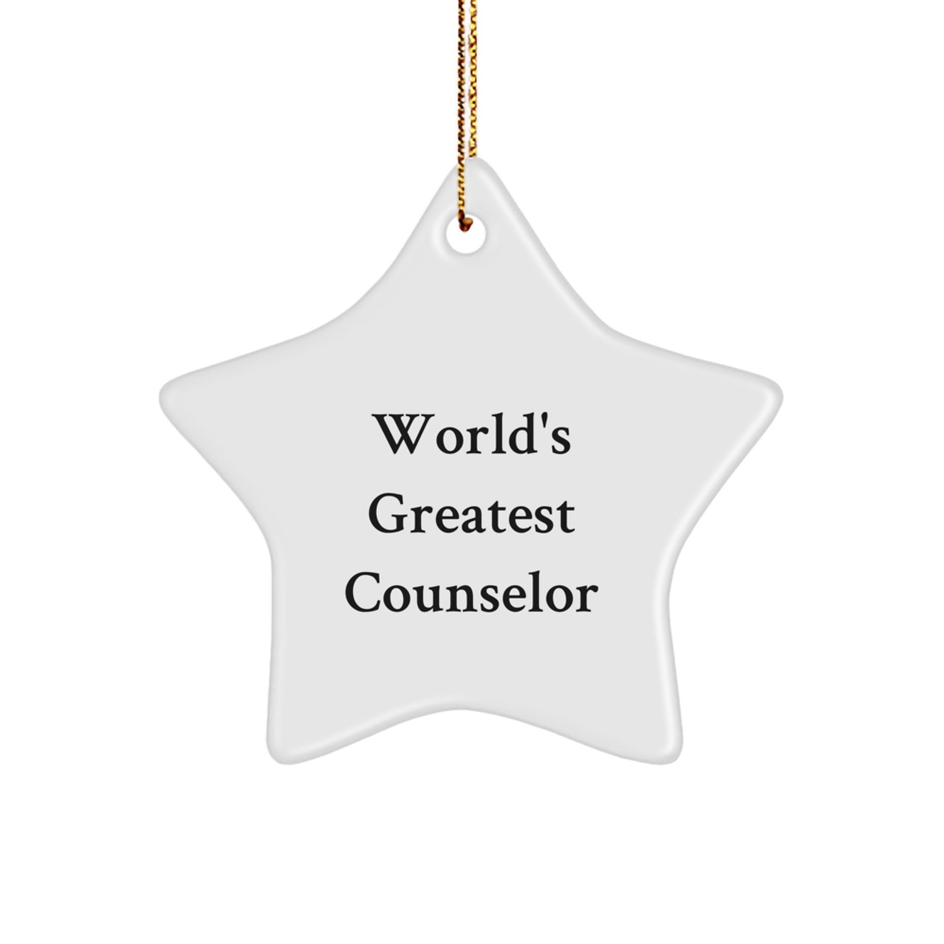 Gifts from Friends to the World's Greatest Counselor Funny Star Ornament Christmas Unique Decorations for Counselor Office Desk - Image 1