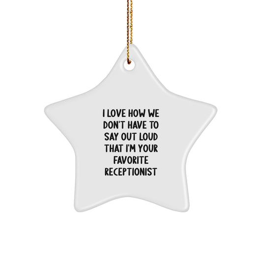 Funny Gifts from Men to Women Receptionists Unique Star Ornament for Christmas - Image 1