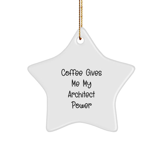 Funny Architect Star Ornament, Gifts from Family for Christmas Unique Gifts, Architect Power Star Decoration for Men Women Friends Coworkers - Image 1