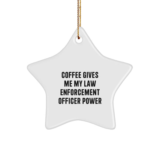 Funny Law Enforcement Officer Gifts from Friends Christmas Unique Star Ornament - Image 1