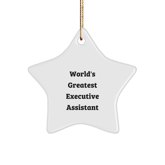 Funny Executive Assistant Gifts from Friends, Star Ornament 'World's Greatest' for Christmas Unique Gifts, Perfect for Executive Assistant Men or Women - Image 1
