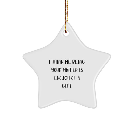 Funny Mother Gifts from Daughter for Christmas Unique Star Ornaments - Star Shape Home Decor with Gold Cord - Image 1