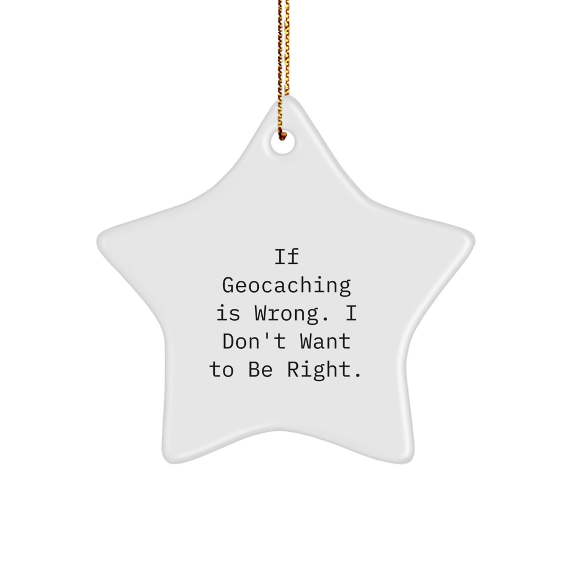 Geocaching Star Ornament Funny Quote Gifts from Friends and Family for Geocaching Enthusiasts, Christmas Unique Gifts - Image 1