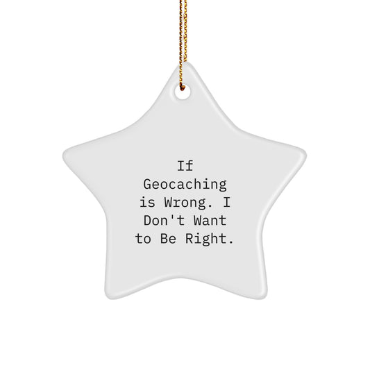 Geocaching Star Ornament Funny Quote Gifts from Friends and Family for Geocaching Enthusiasts, Christmas Unique Gifts - Image 1