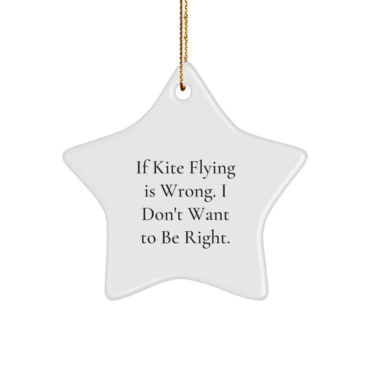 Funny Kite Flying Star Ornament Gifts for Men from Friends, Unique Christmas Unique Gifts for Kite Flying Enthusiasts, Star Shaped Decorations - Image 1