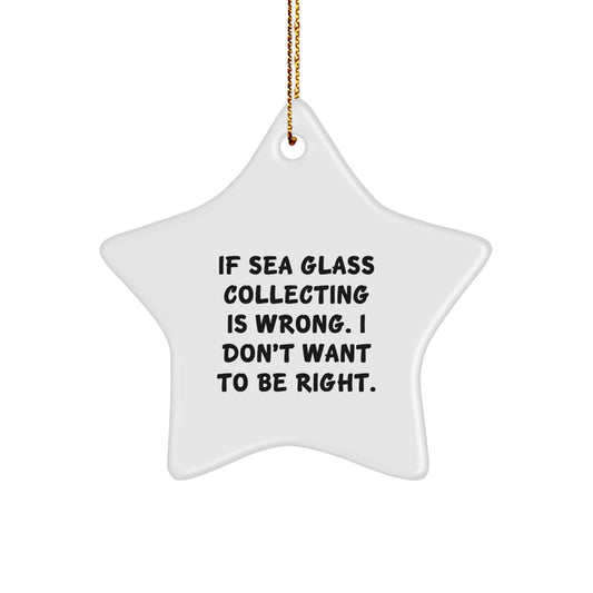 Funny Sea Glass Collecting Star Ornament Gift for Sea Glass Lovers, Gifts from Friends and Family, Cute Christmas Decorations with Inspirational Quote - Image 1
