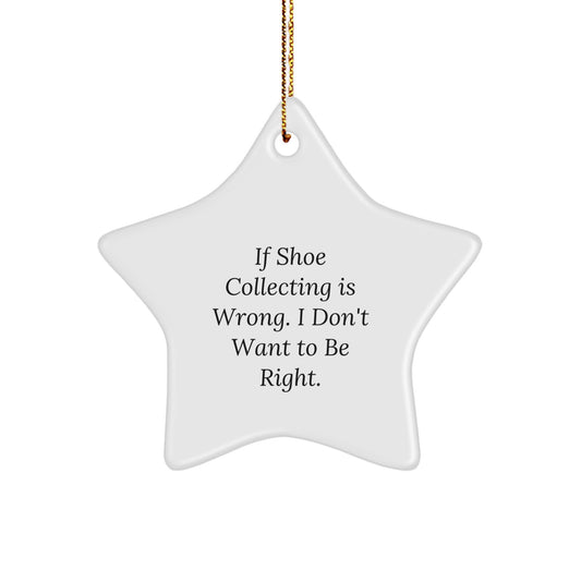 Funny Shoe Collecting Gifts for Men - White Star Ornament, 'If Shoe Collecting Is Wrong, I Don't Want To Be Right' Star Decoration, Christmas Unique Gifts from Husband - Image 1