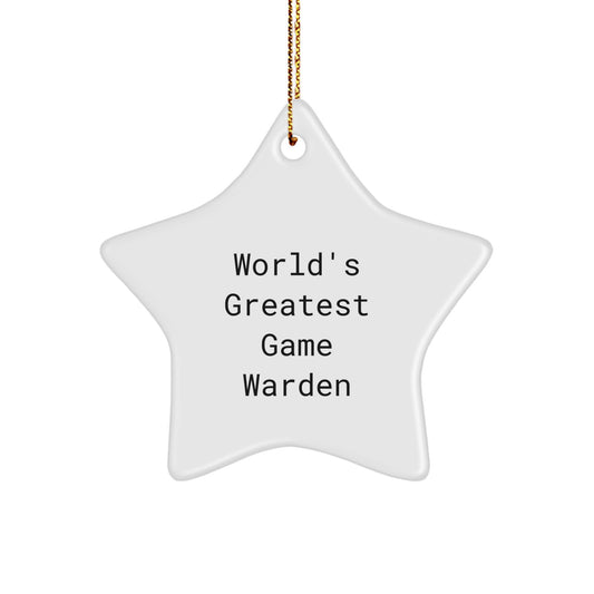 Funny Game Warden Gifts from Men for Game Warden, World's Greatest Star Ornament, Christmas Unique Gifts, Game Warden Star Ornament - Image 1