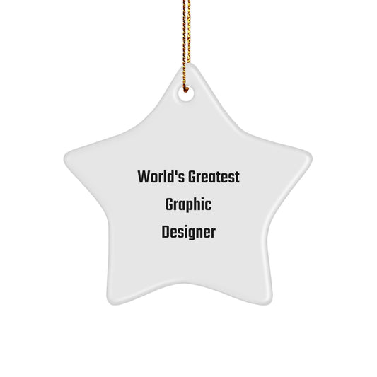 Funny Graphic Designer Gifts from Men to Friends, World's Greatest Graphic Designer Star Ornament for Christmas Unique Gifts - Image 1