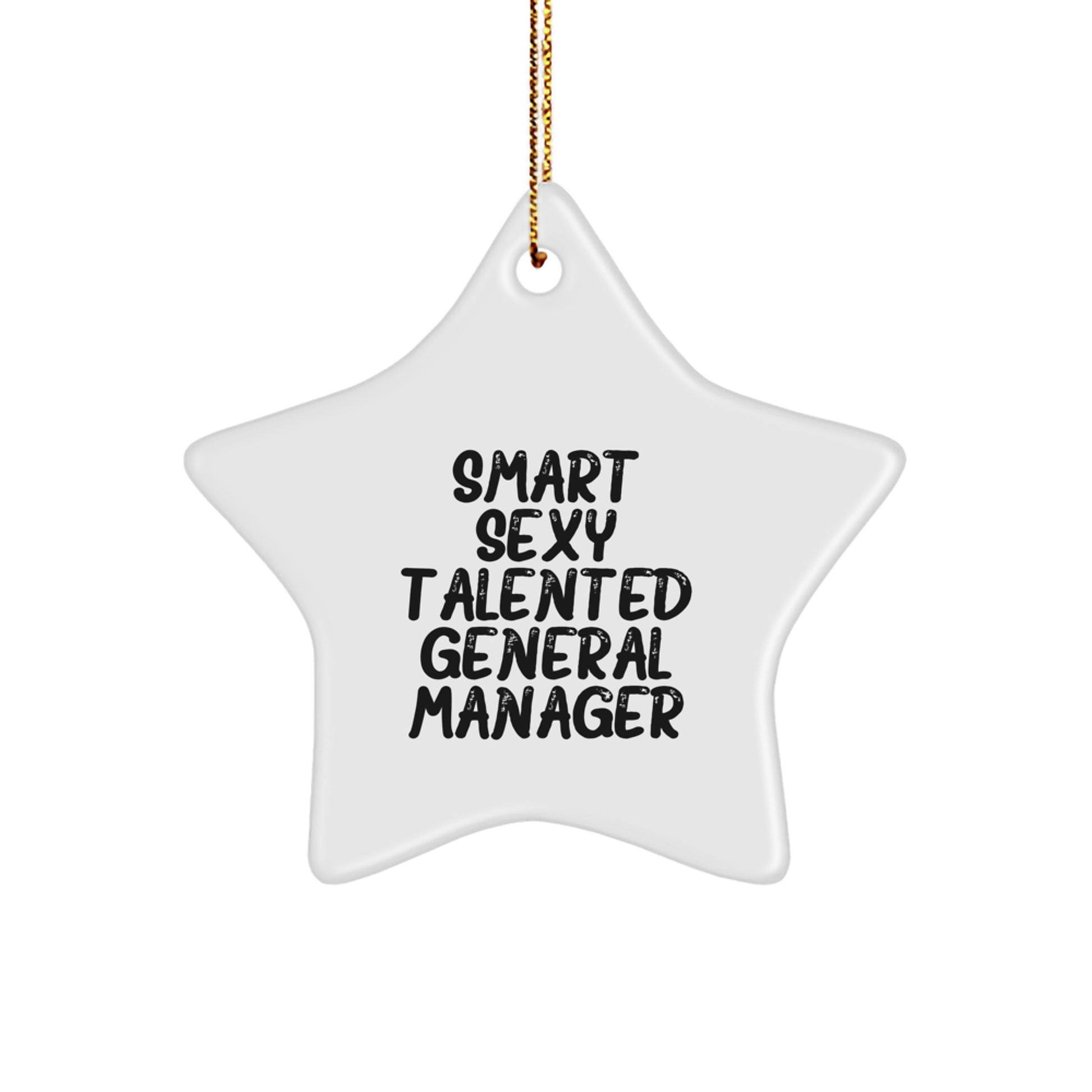 Funny General Manager Gifts from Friends, Smart Sexy Talented Star Ornament for General Manager, White Star Shaped Decoration for General Manager Christmas Unique Gifts - Image 1