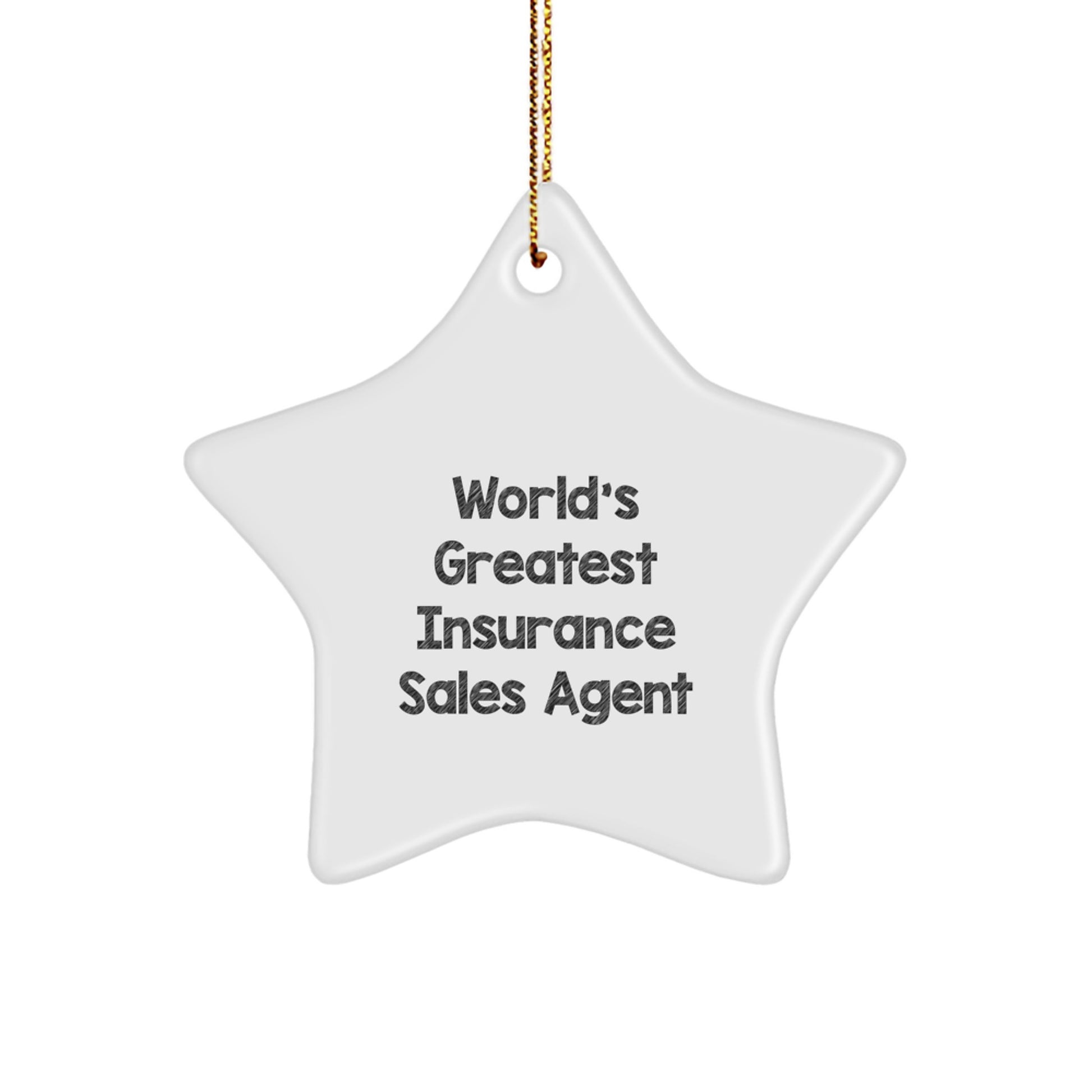 World's Greatest Insurance Sales Agent Star Ornament, Funny Gifts from Friends to Insurance Sales Agent, Christmas Unique Gifts - Image 1