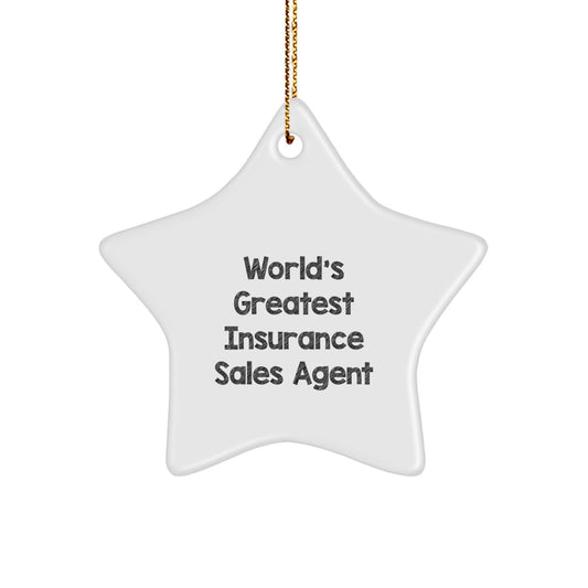 World's Greatest Insurance Sales Agent Star Ornament, Funny Gifts from Friends to Insurance Sales Agent, Christmas Unique Gifts - Image 1