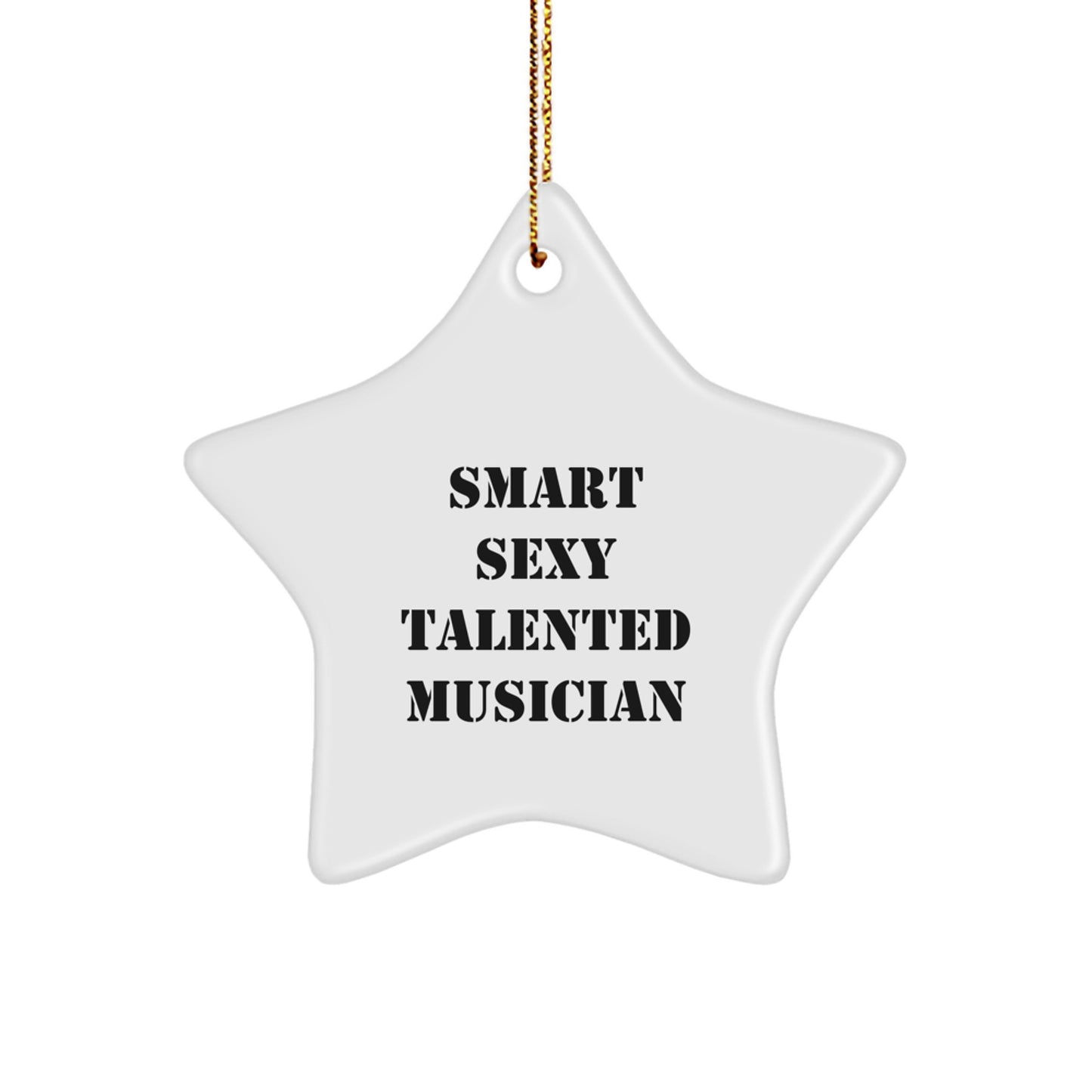 Funny Musician Gifts from Friends, Unique Star Ornament for Musician Men, Smart Sexy Talented Musician Christmas Decorations - Image 1
