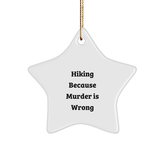 Hiking Star Ornament Funny Quote Gifts from Men to Hiking Friends, Hiking Unique Christmas Unique Gifts for Men, Funny Hiking Star Ornament for Hiking Lovers - Image 1